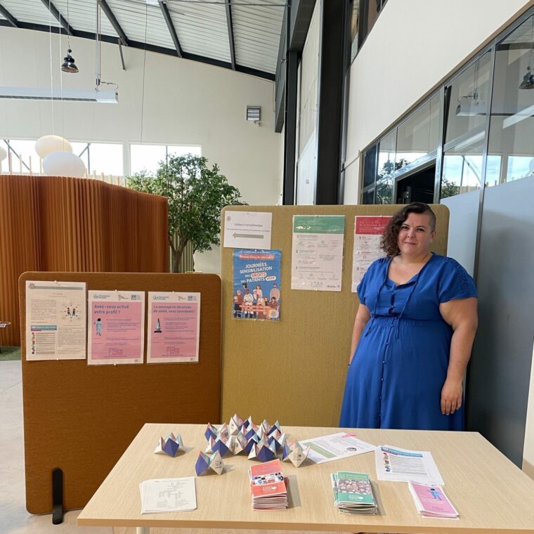 Stand tenu par Mme Perrollet Mallory (représentante des usagers), sur le thème des droits des patients.